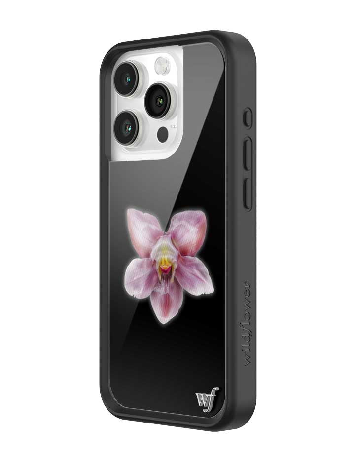 Wildflower Orchid | Black iPhone Case