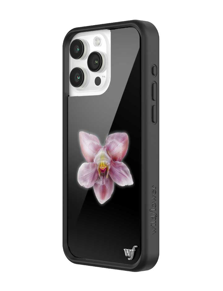 Wildflower Orchid | Black iPhone Case