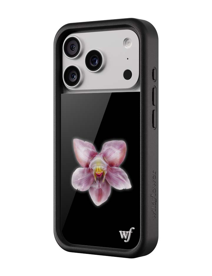 Wildflower Orchid | Black iPhone Case