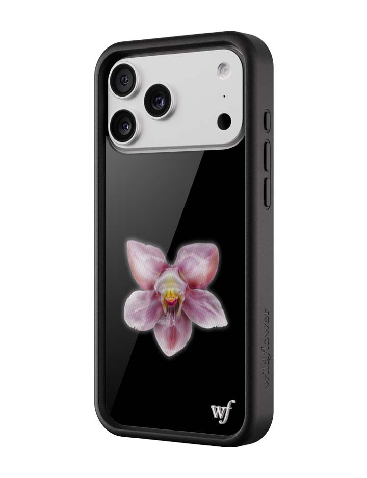 Wildflower Orchid | Black iPhone Case