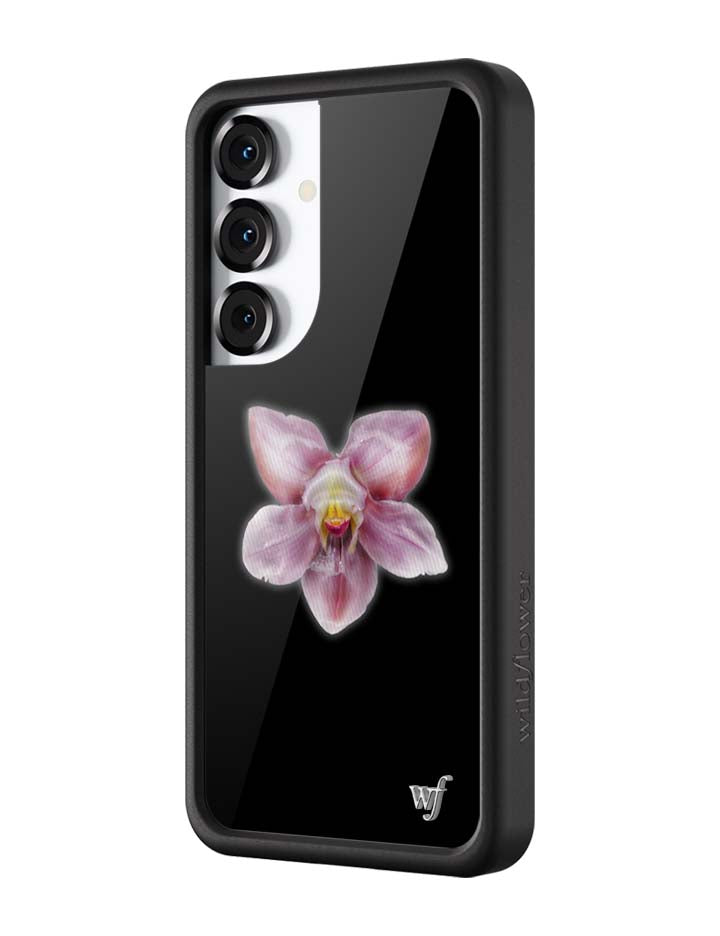 Wildflower Orchid | Black Samsung Galaxy Case