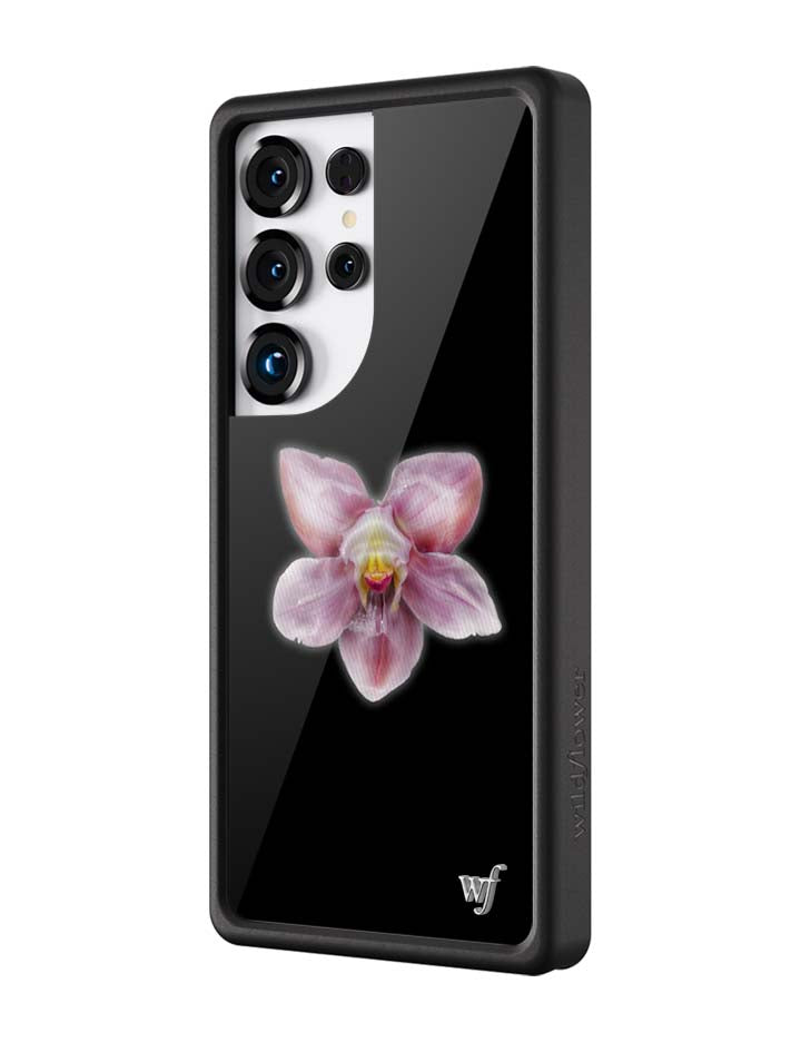 Wildflower Orchid | Black Samsung Galaxy Case