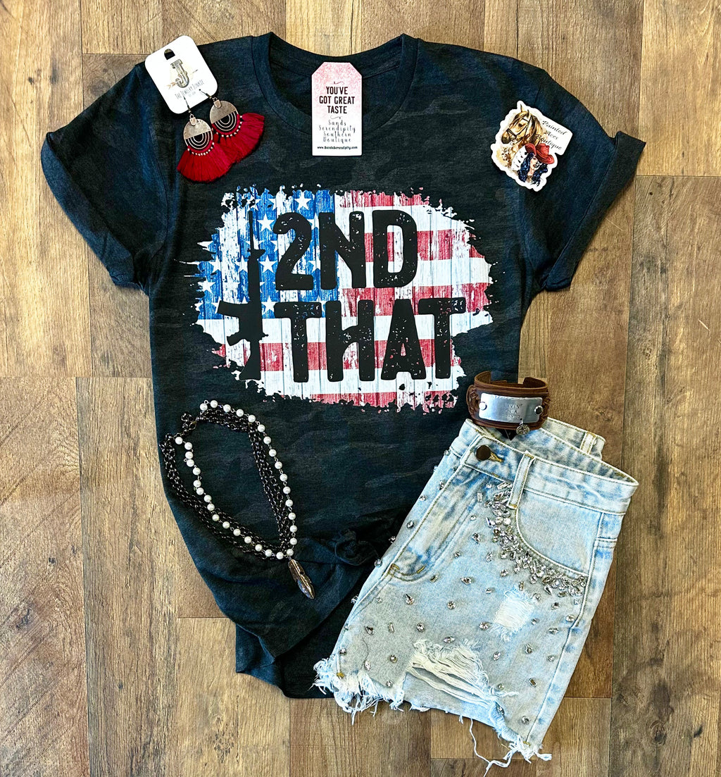 Camo I 2nd That Women's Patriotic Graphic T-Shirt by Painted Aces
