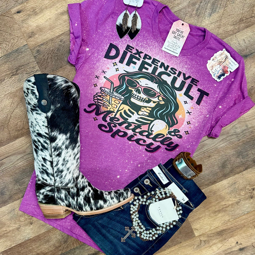 Expensive Difficult & Mentally Spicy Funny Women's Tee by Painted Aces