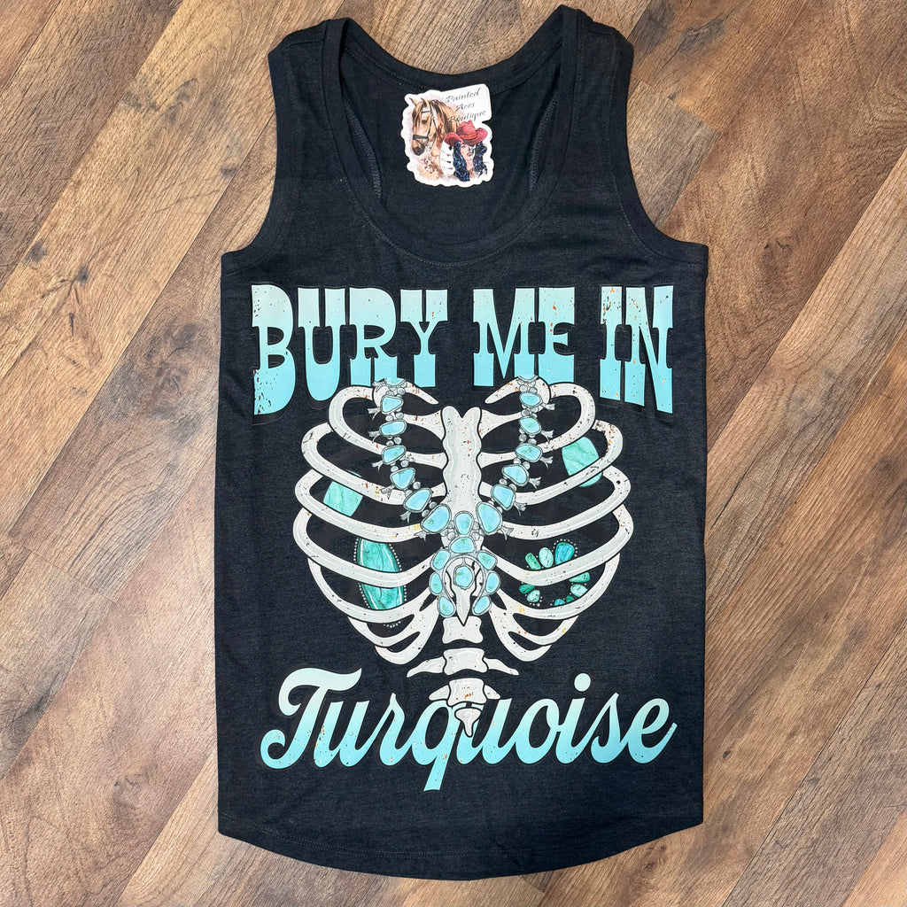 Bury Me in Turquoise Women's Racerback Tank Top by Painted Aces