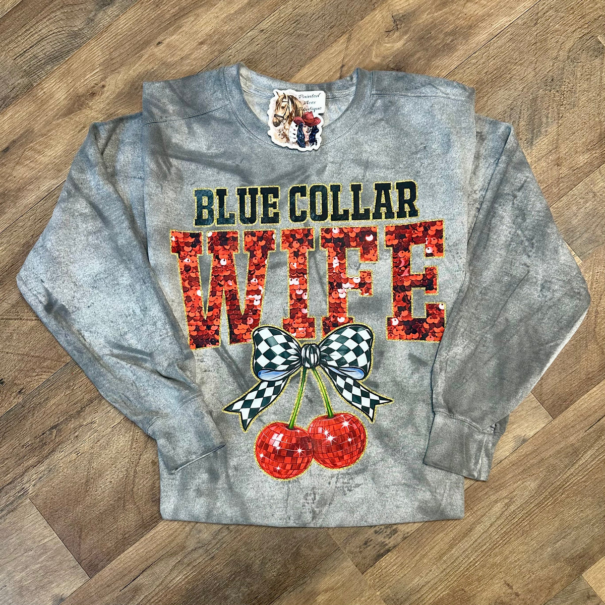 Blue Collar Wife Women's Sweatshirt by Painted Aces