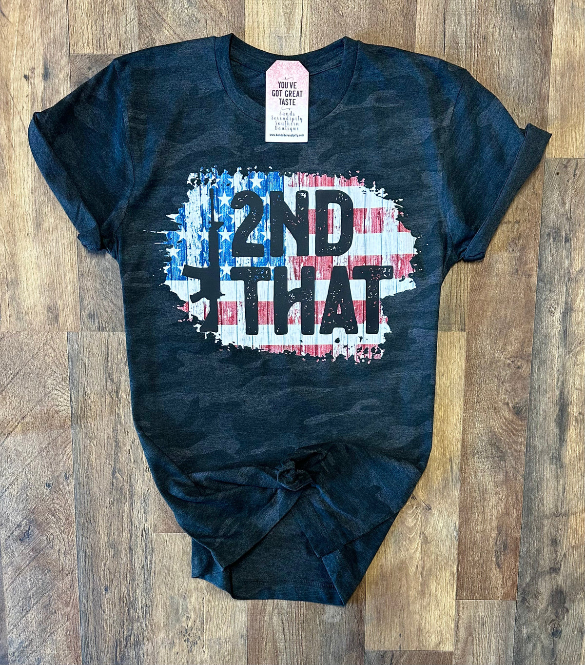 Camo I 2nd That Women's Patriotic Graphic T-Shirt by Painted Aces