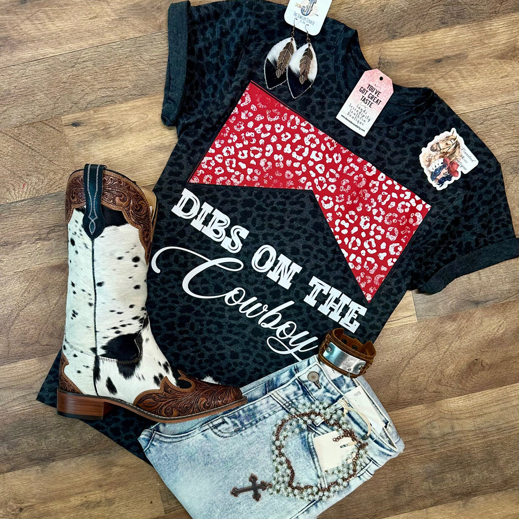 Leopard Dibs On The Cowboy Women's Tee by Painted Aces