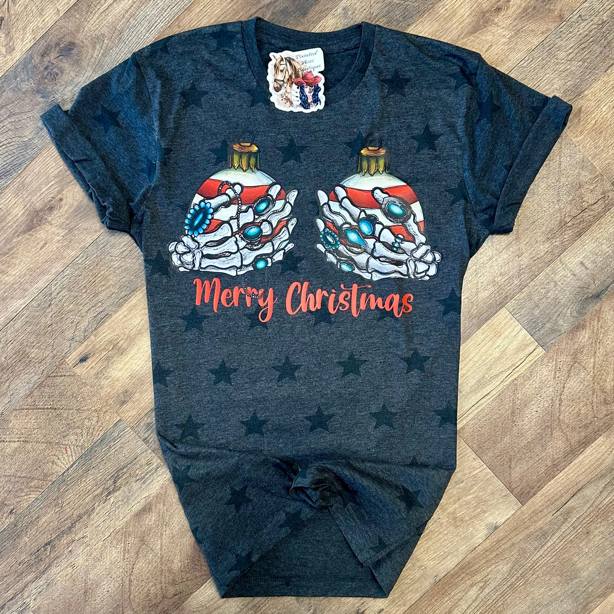 Merry Christmas Ornaments Women's Tee by Painted Aces