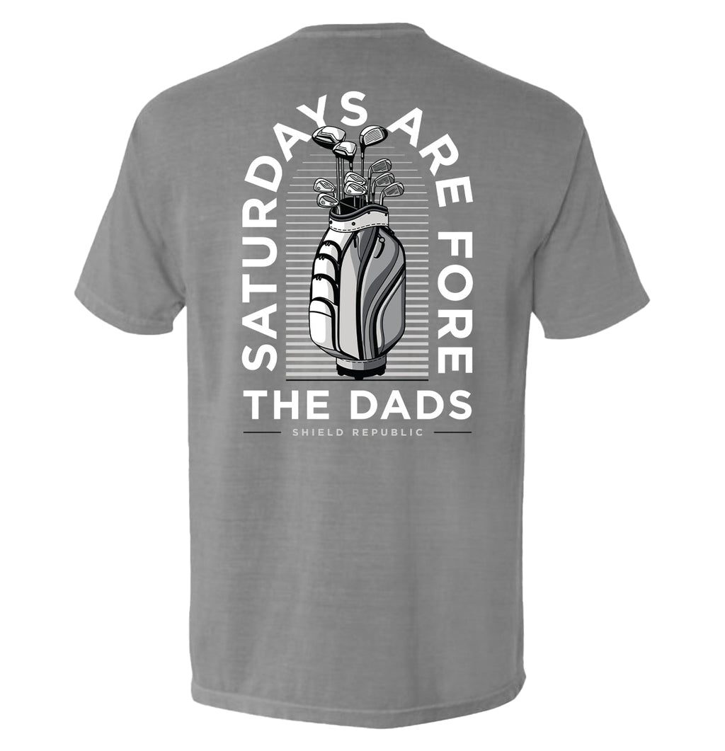 Saturdays Are For The Dads Funny Golf T-Shirt – Grey