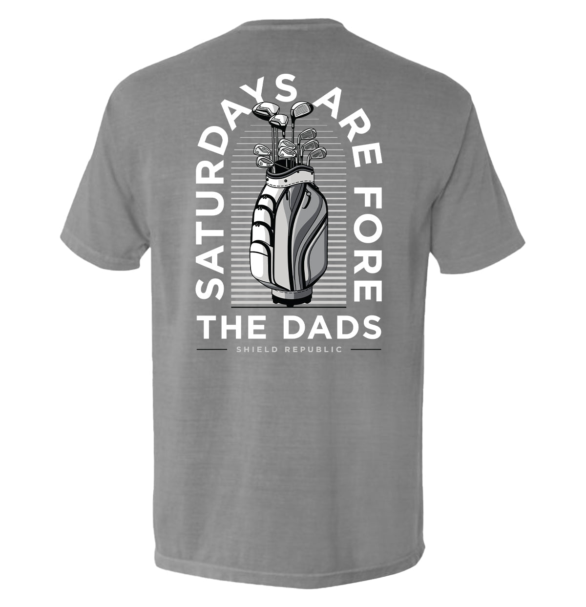 Saturdays Are For The Dads Funny Golf T-Shirt – Grey