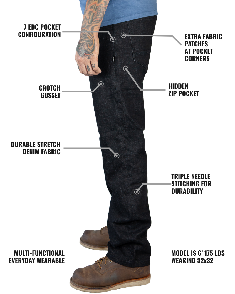 Hideout Denim Standard Fit - Black Men's Jeans