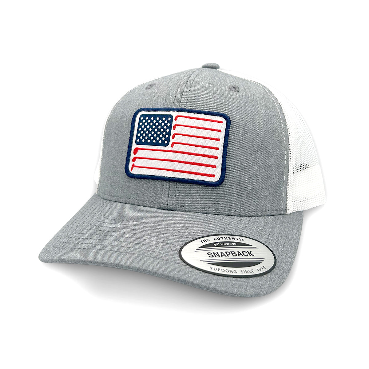 USA Golf Flag Trucker Hat – Woven Patch Snapback Cap for Golfers