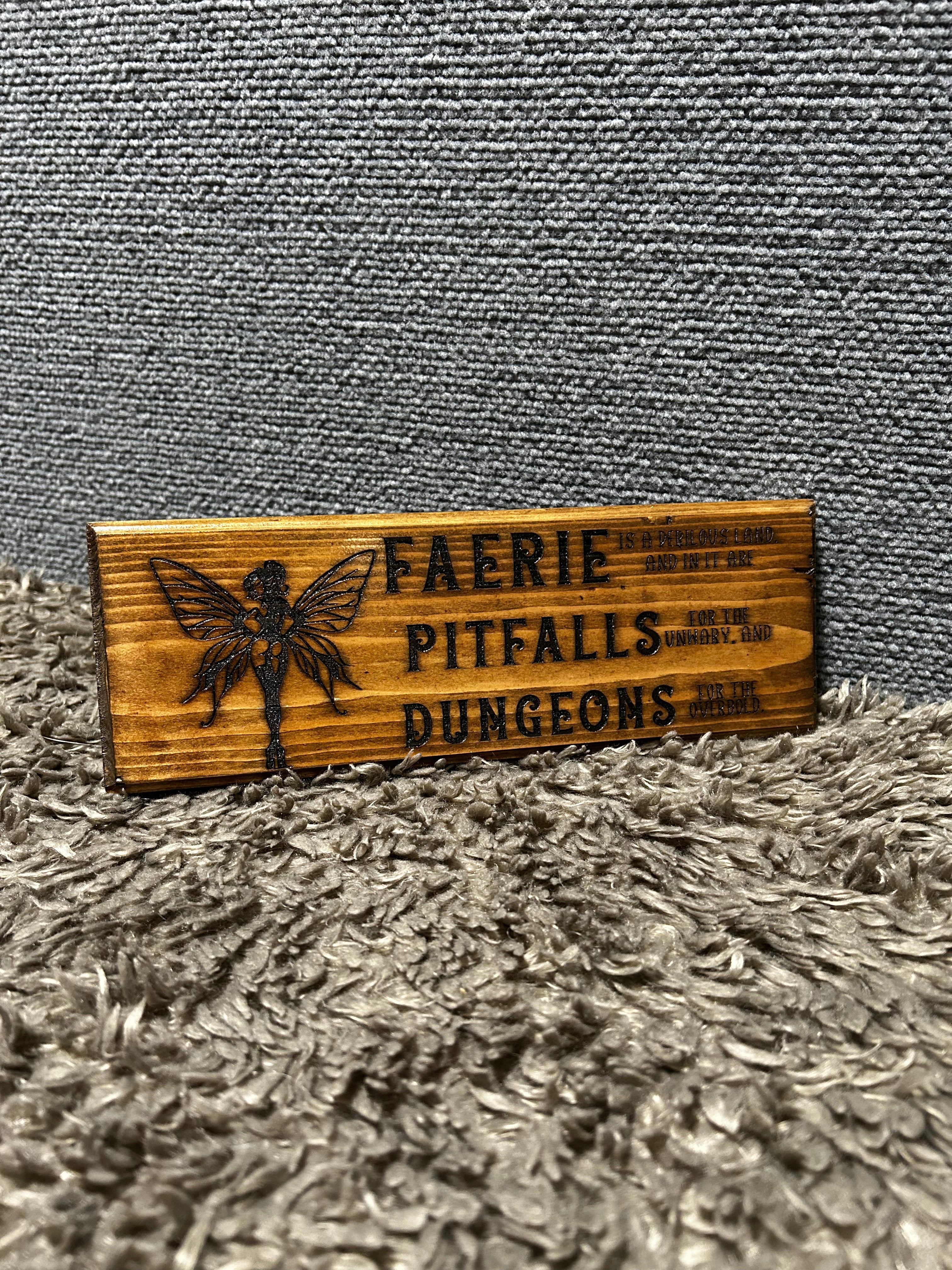 Faerie Pitfalls Dungeons Handmade Plaque