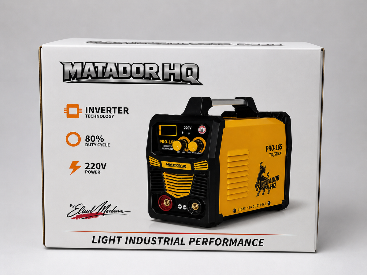 Matador PRO-165 TIG/Stick Welder – 165A 220V Inverter | Runs 7018/6010/8010| Arc Force Control | Portable Industrial Machine