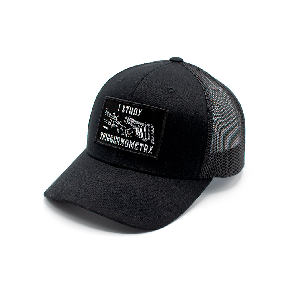 I Study Triggernometry Funny Gun Trucker Hat – Woven Patch Snapback
