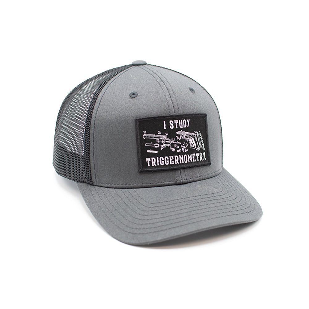 I Study Triggernometry Funny Gun Trucker Hat – Woven Patch Snapback