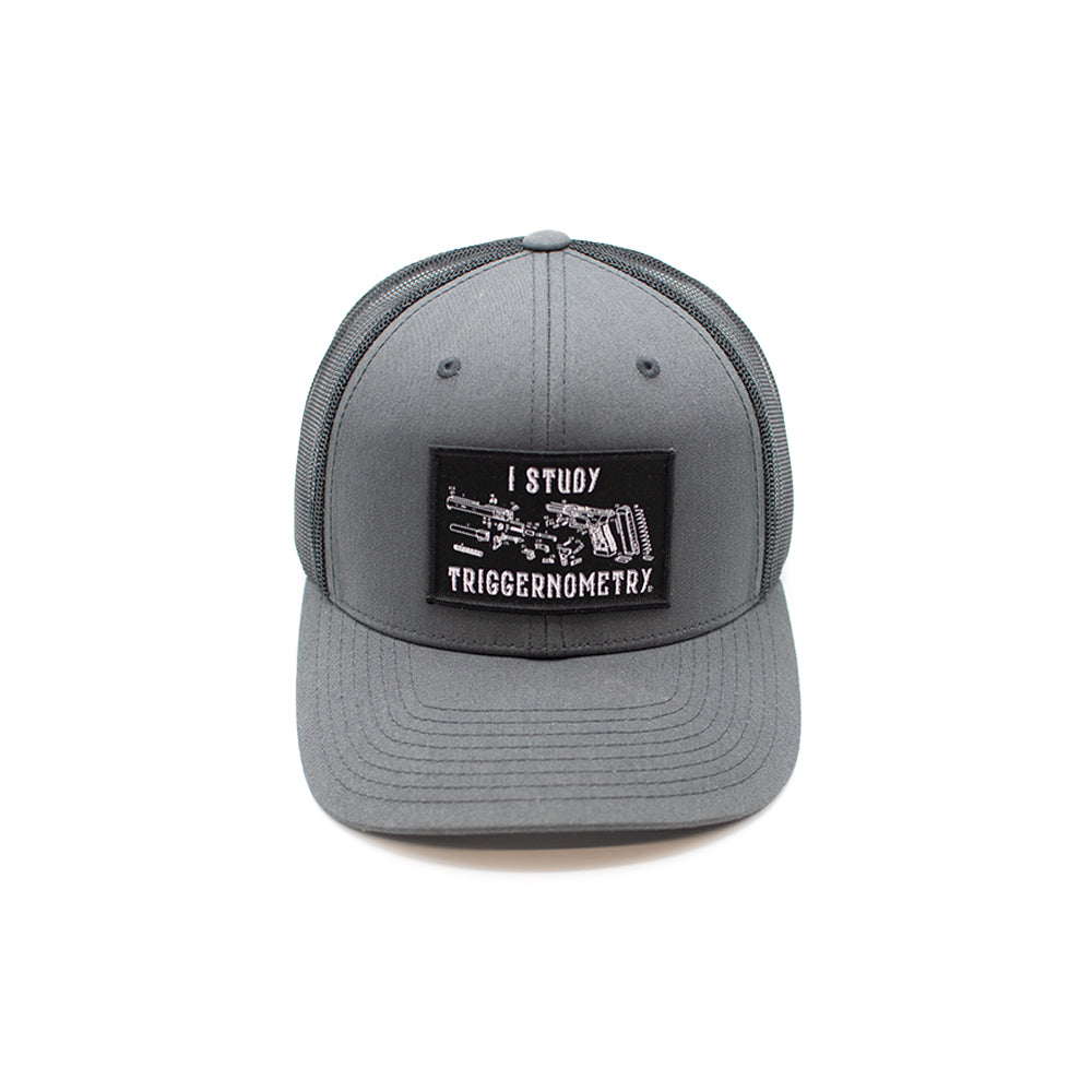 I Study Triggernometry Funny Gun Trucker Hat – Woven Patch Snapback
