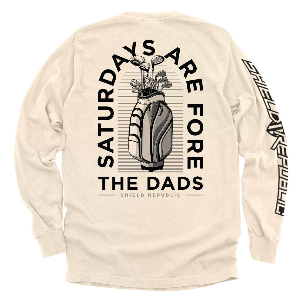 Saturdays Are For The Dads Funny Golf T-Shirt – Grey