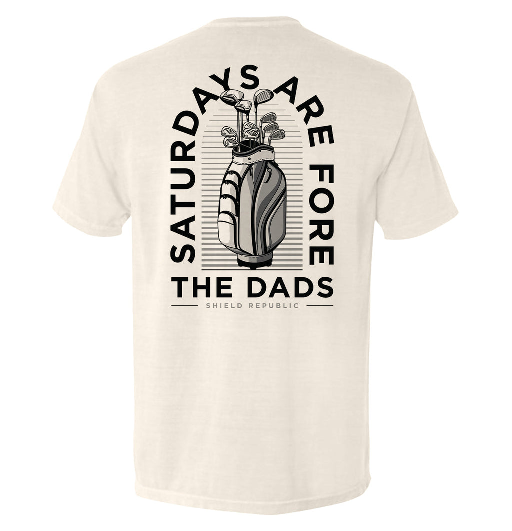 Saturdays Are For The Dads Funny Golf T-Shirt – Grey