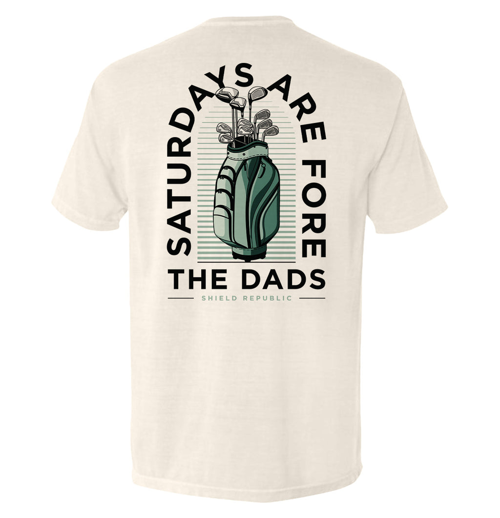 Saturdays Are For The Dads Funny Golf T-Shirt – Green