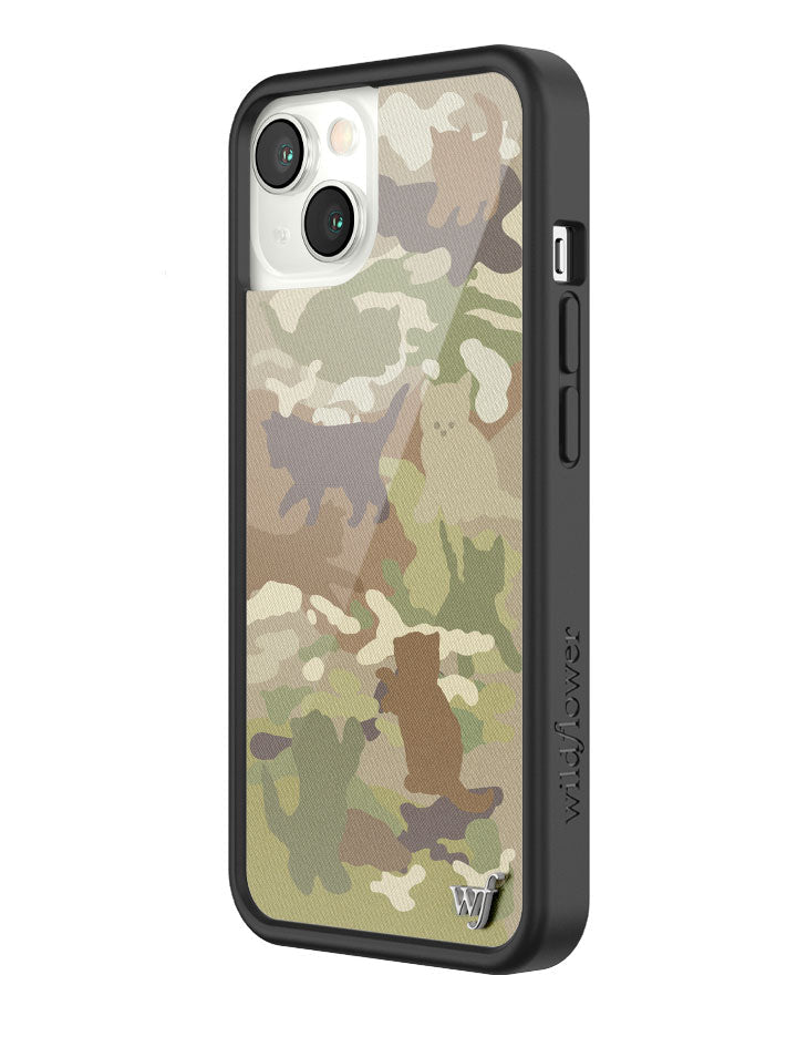 Wildflower Cat Camo iPhone Case