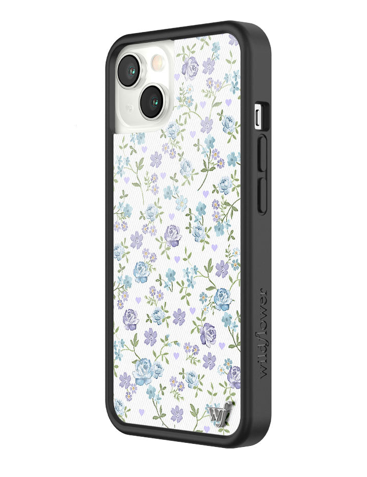 Wildflower Lilac and Blue Floral iPhone Case