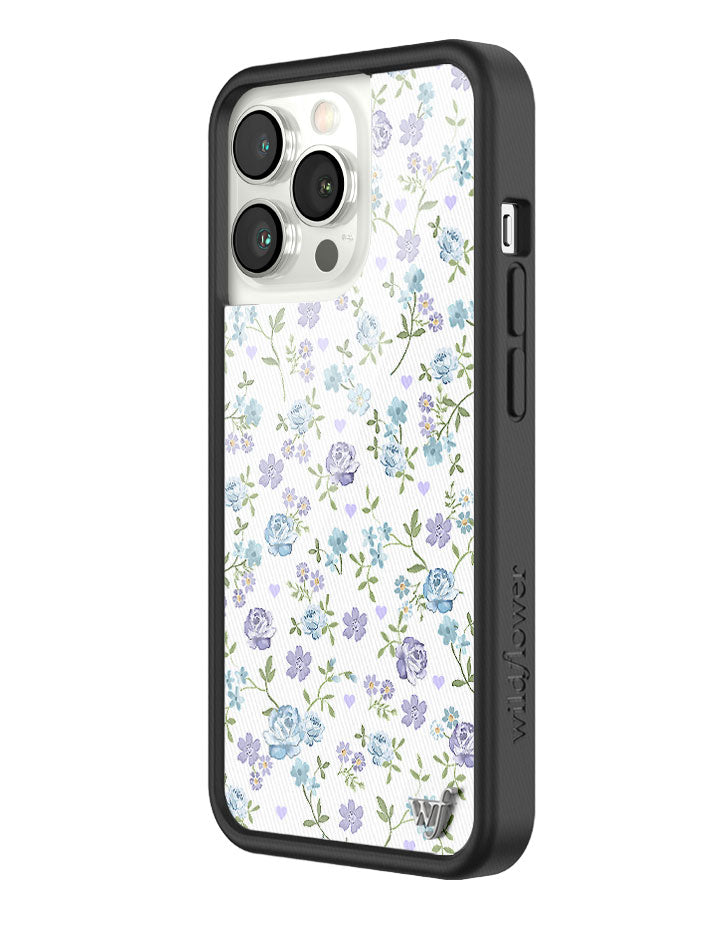 Wildflower Lilac and Blue Floral iPhone Case