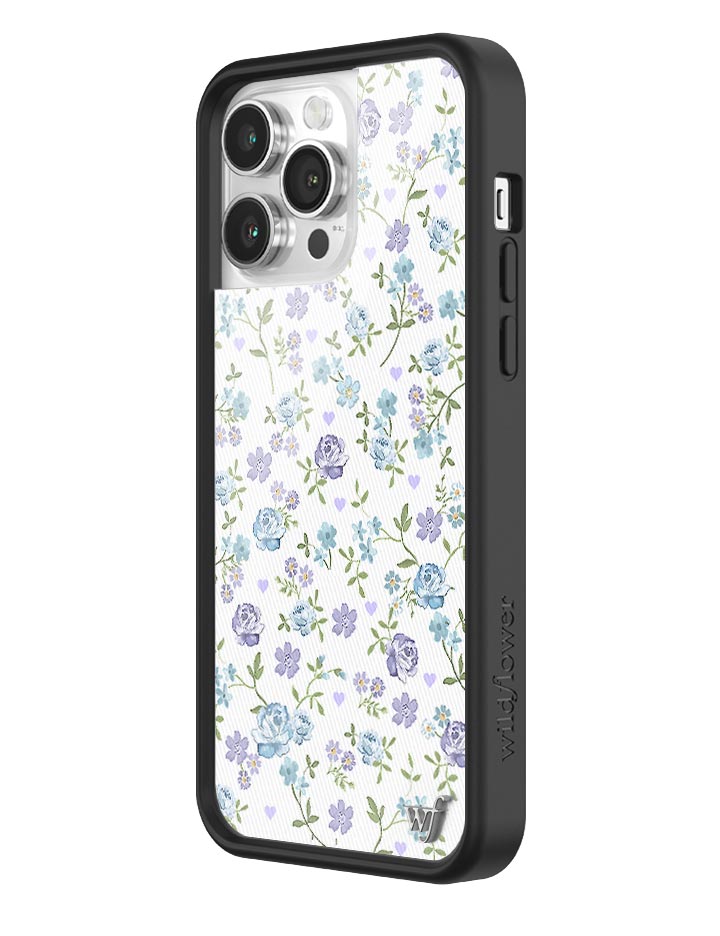 Wildflower Lilac and Blue Floral iPhone Case