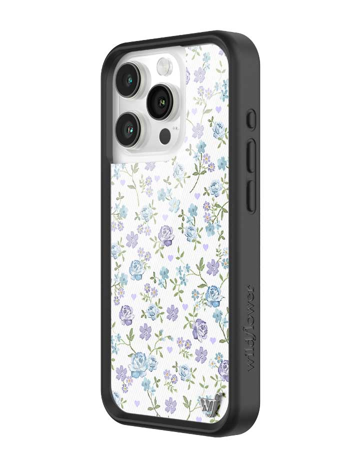 Wildflower Lilac and Blue Floral iPhone Case