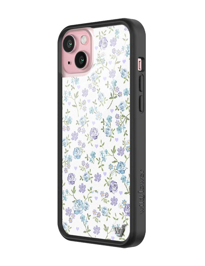 Wildflower Lilac and Blue Floral iPhone Case