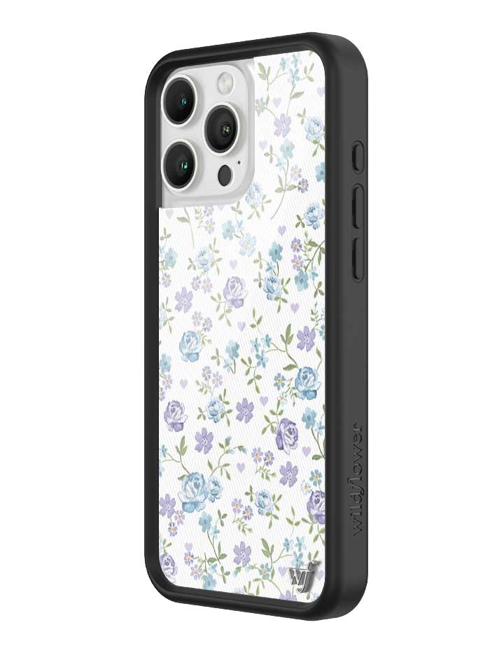 Wildflower Lilac and Blue Floral iPhone Case