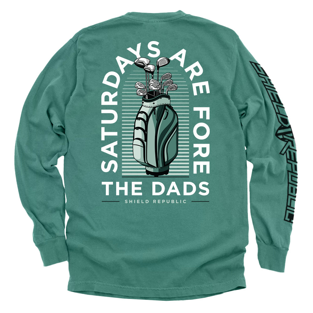 Saturdays Are For The Dads Funny Golf T-Shirt – Green