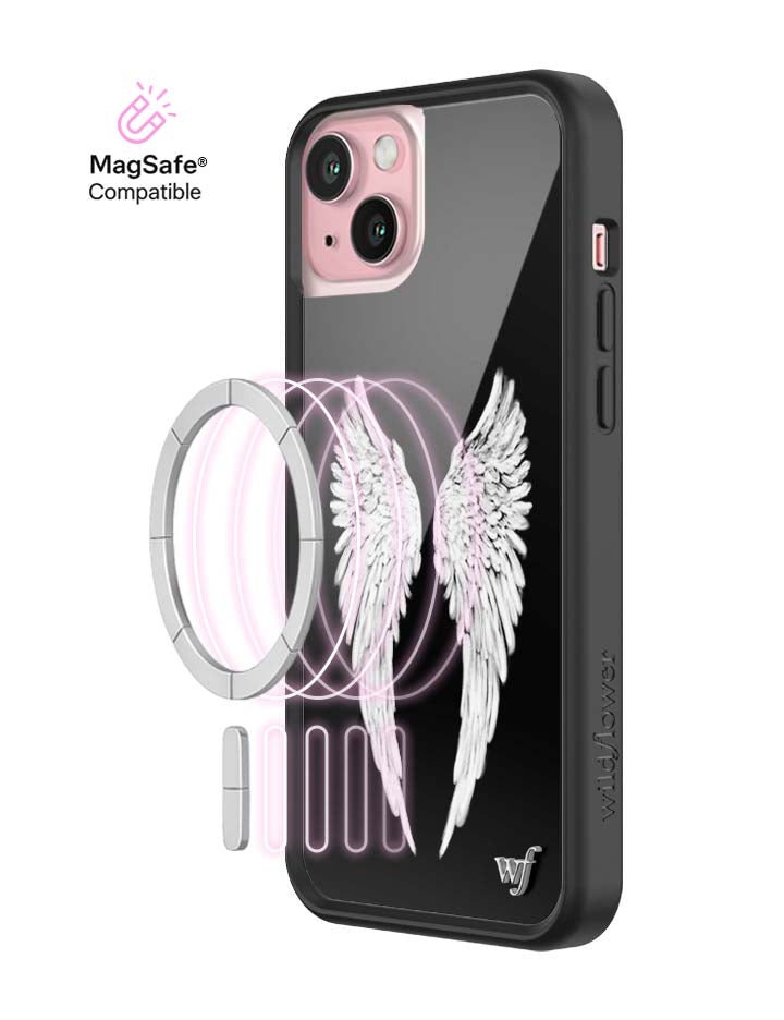 Wildflower Angel Baby | Black iPhone Case