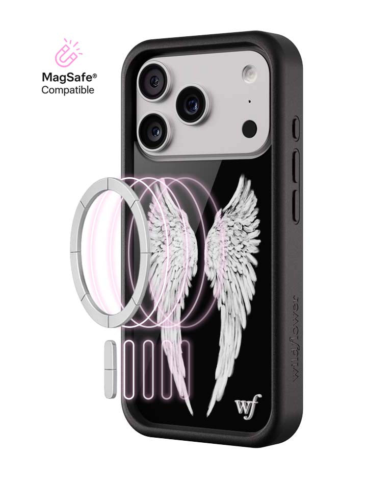 Wildflower Angel Baby | Black iPhone Case