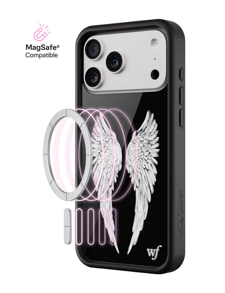 Wildflower Angel Baby | Black iPhone Case