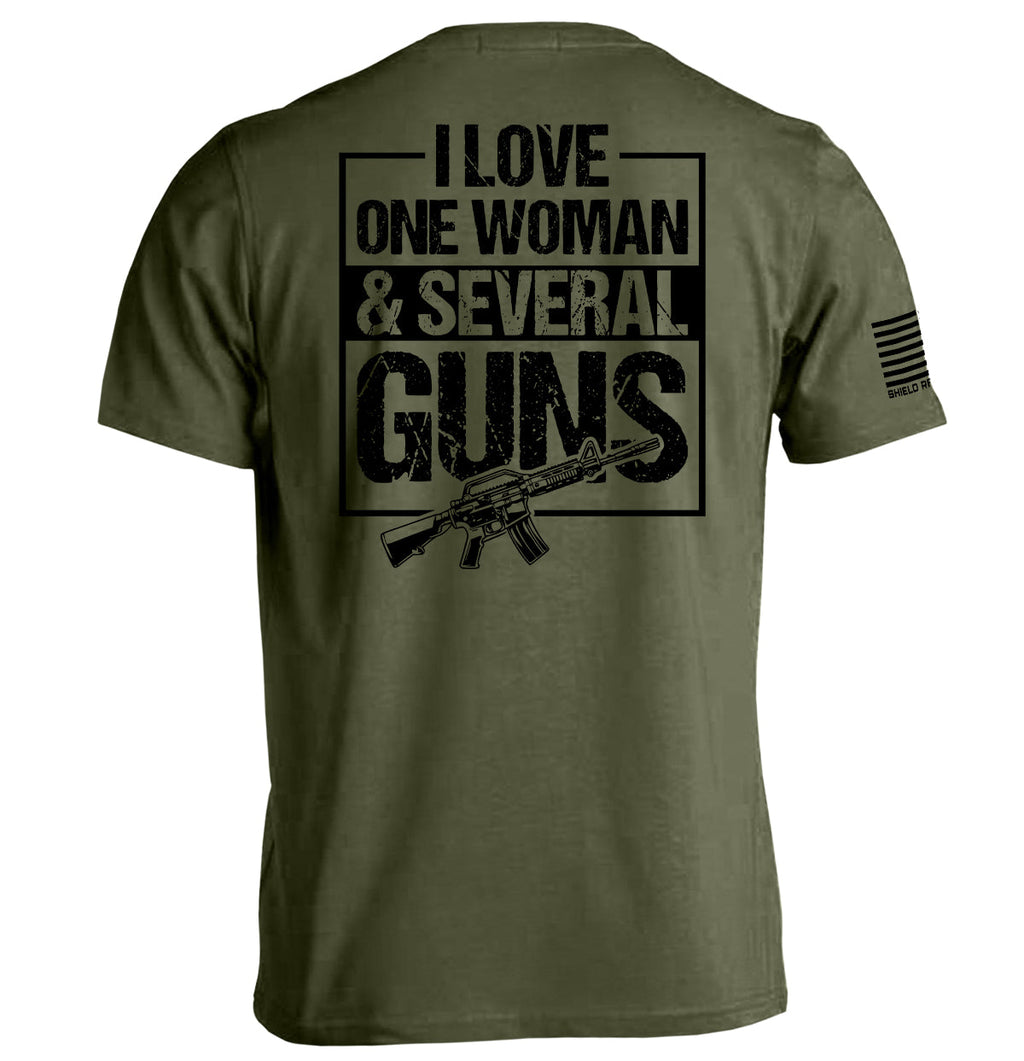 I Love One Woman & Several Guns Men's T-Shirt