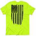 Molon Labe Ghost Flag - Safety Yellow T-Shirt