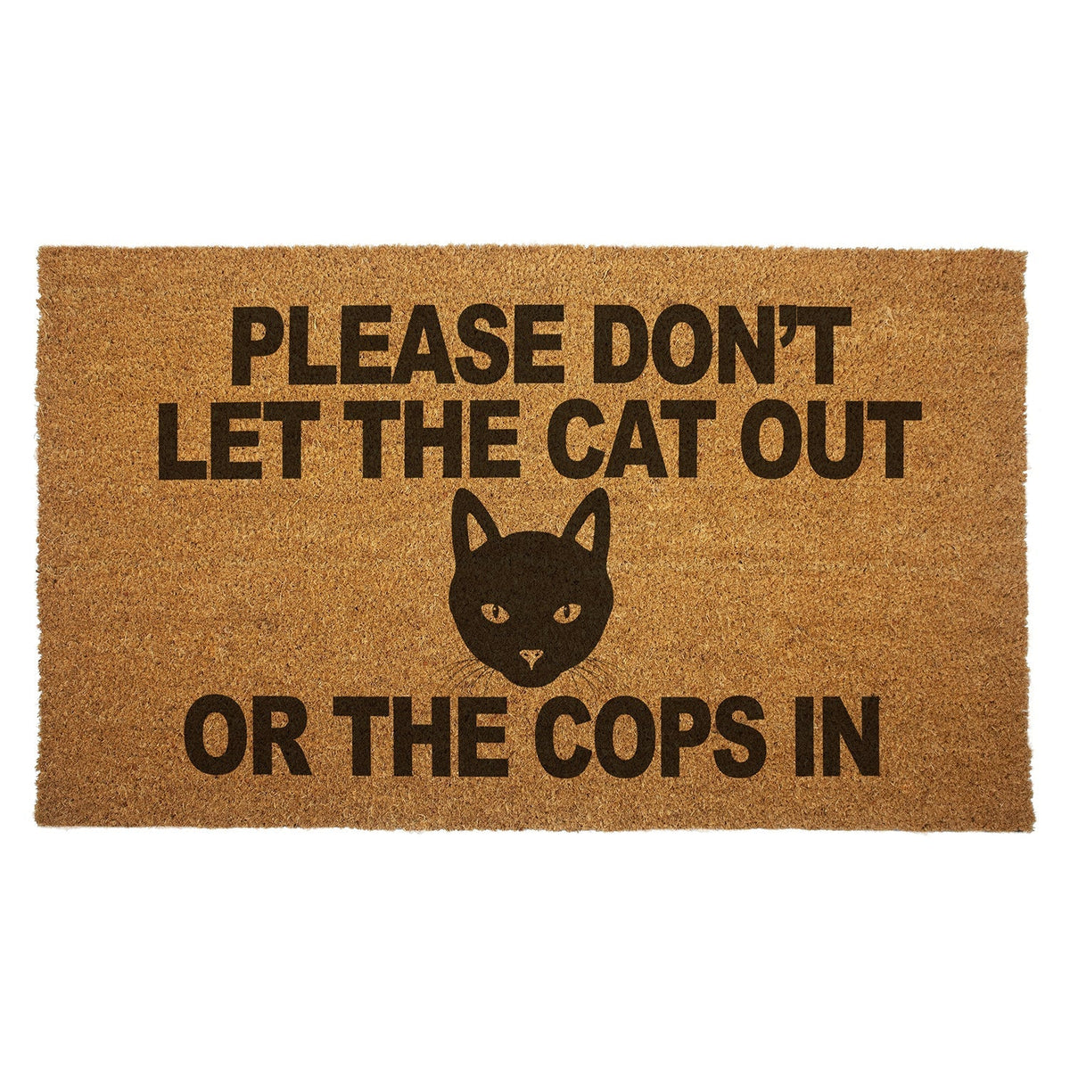Please Don't Let the Cat Out or the Cops in Door Mat