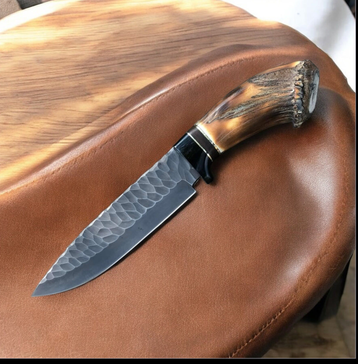 Premium Bowie Knife with J2 Steel Blade & Buffalo Horn Handle – 15 Inches Handmade Hunting Knife