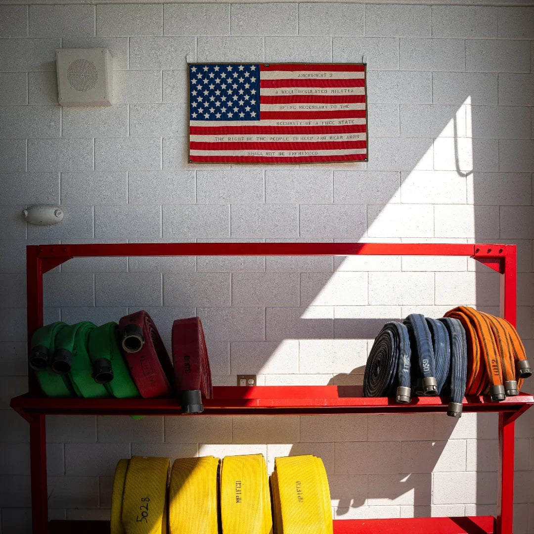 Recycled Firefighter American Flag - Fire Hose - Second Amendment