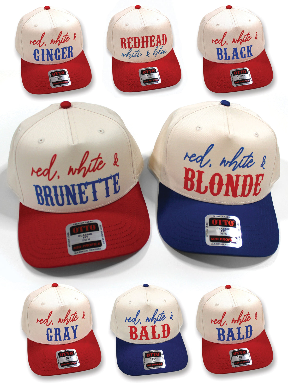 Red, White & Hair Color Snapback Hat