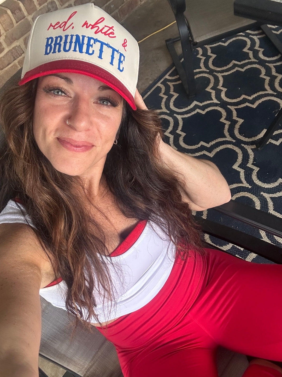 Red, White & Hair Color Snapback Hat