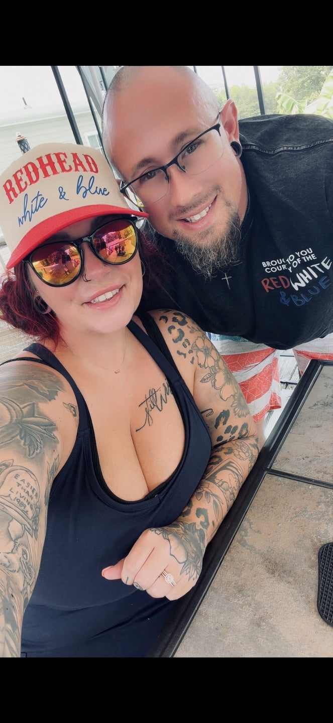Red, White & Hair Color Snapback Hat
