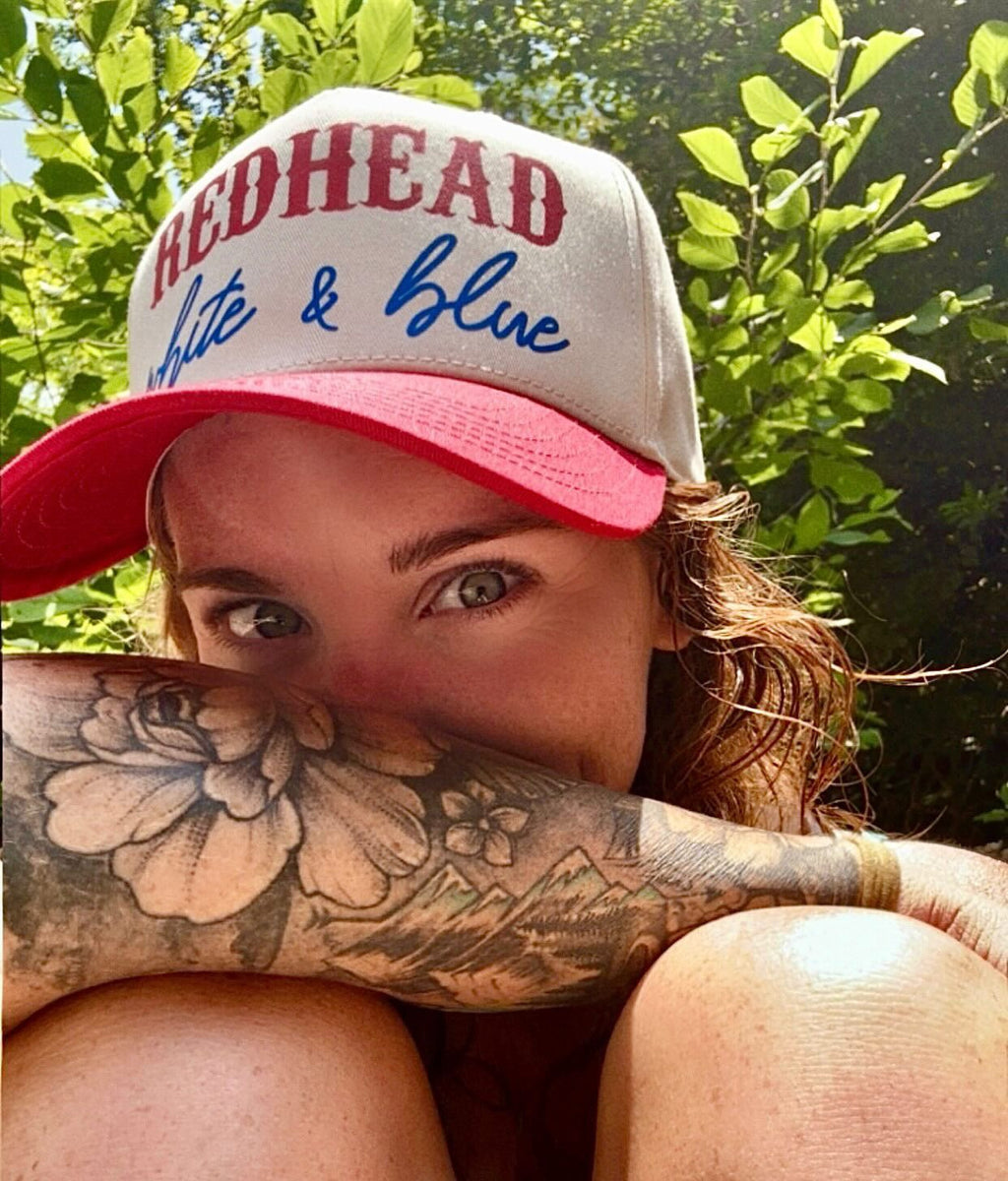 Red, White & Hair Color Snapback Hat