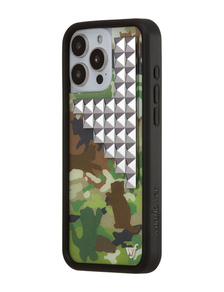 Wildflower Cat Camo Stud iPhone Case