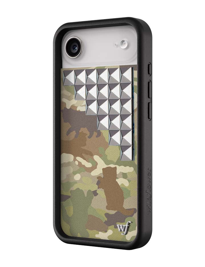 Wildflower Cat Camo Stud iPhone Case