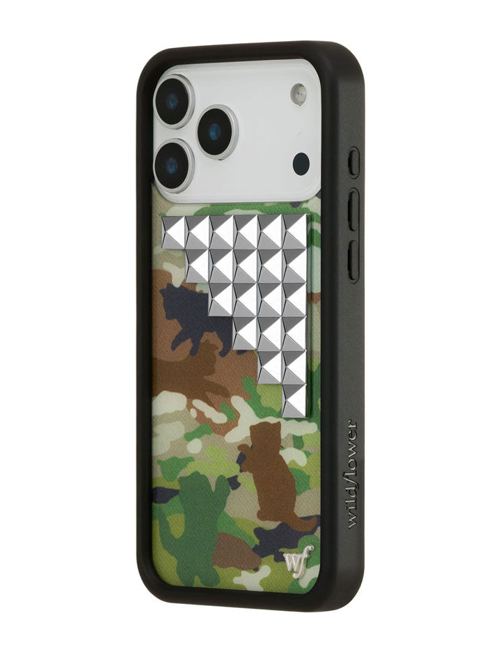 Wildflower Cat Camo Stud iPhone Case