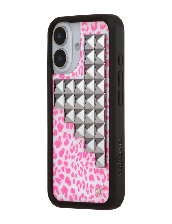 Wildflower Pink Meow Stud iPhone Case