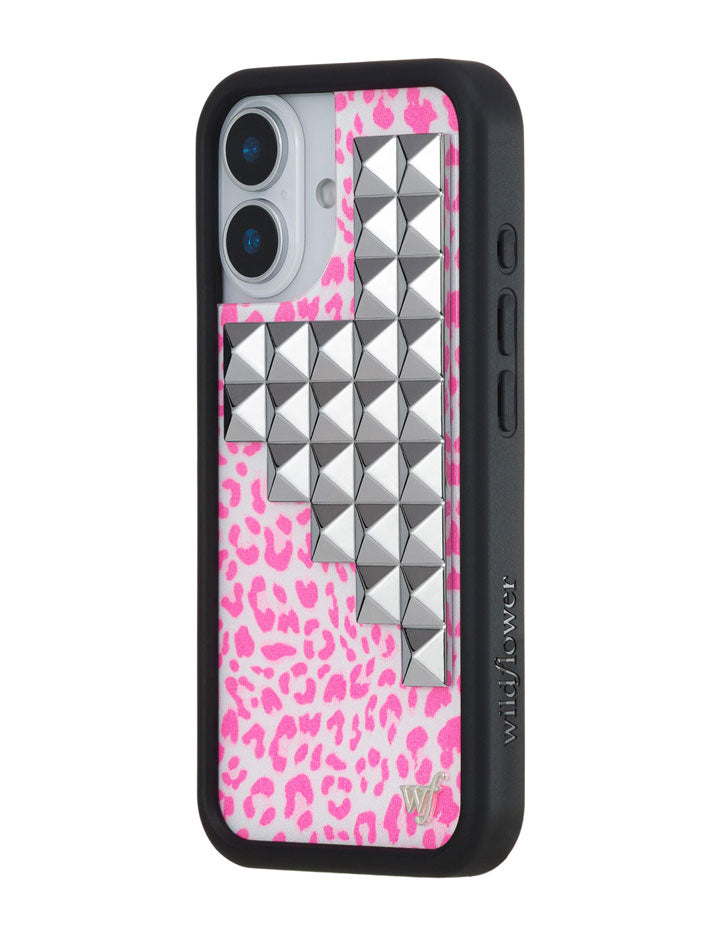 Wildflower Pink Meow Stud iPhone Case